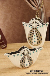 INPHIC-新款歐式白瓷鑲鑽花瓶 後現代家居擺設裝飾品 工藝品瓷器擺飾